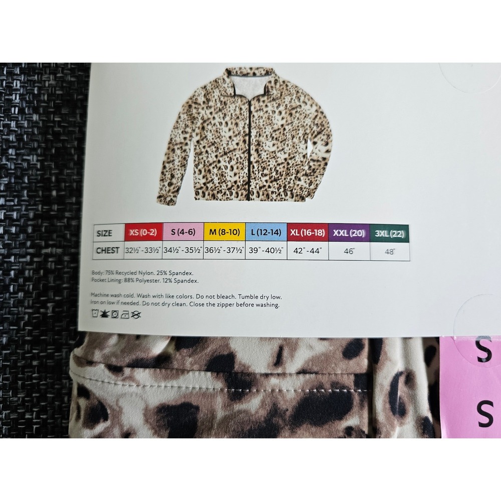 Member's Mark Travel Jacket Womens Small S Leopard Print NEW Lightweight Zip Up - Picture 2 of 4